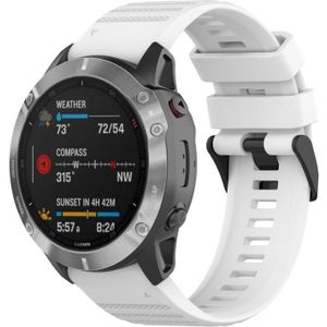 Voor Garmin Fenix 6X Sapphire 26mm Horizontale Textuur Siliconen Horlogeband met Removal Tool (Wit)