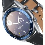 Voor Samsung Galaxy Watch 3 41mm Smart Watch Steel Bezel Ring  een versie (Blauwe Ring Witte Letter)