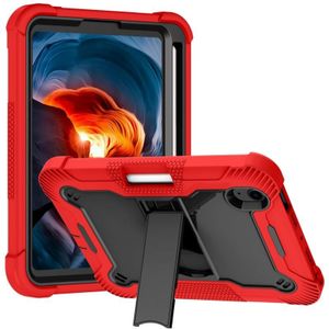 Silicone + PC Schokbestendige beschermhoes met houder voor iPad Mini 6 (rood + zwart)