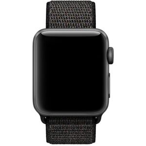 Eenvoudige mode nylon horlogeband voor Apple Watch Series 5  4 44mm / 3  2 & 1 42mm  met Magic Stick (Nightfall Black)