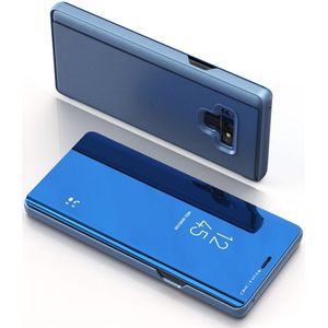 Spiegel Clear View horizontale Flip PU lederen case voor Galaxy Note 9  met houder (blauw)