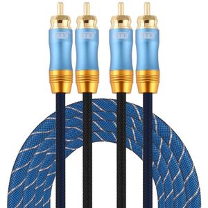 EMK 2 x RCA Male tot 2 x RCA Male Gold Plated Connector Nylon Braid Coaxial Audio Cable for TV / Amplifier / Home Theater / DVD  Cable Length:2m(Dark Blue) EMK 2 x RCA Male Gold Plated Connector Nylon Braid Coaxial Audio Cable for TV / Amplifier / Ho