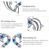 S925 Sterling Silver Dolphin Genie Zircon Dames Oorbellen Sieraden