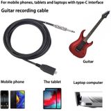 TY48S USB-C / Type-C naar 6 35 mm elektrische gitaar opnamekabel  kabellengte:2m