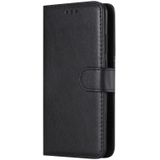 Voor Huawei P30 Solid Color Horizontal Flip Protective Case met Holder & Card Slots & Wallet & Photo Frame & Lanyard(Black)
