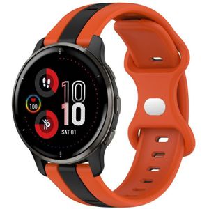 Voor Garmin Venu 2 Plus 20 mm vlindergesp tweekleurige siliconen horlogeband (oranje + zwart)