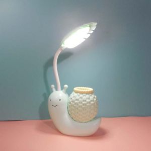 L-0 Cartoon slak pennenhouder USB oplaadbare LED zachte oogbescherming bureaulamp