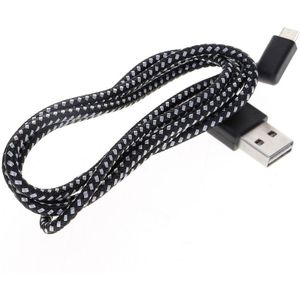 1m 2A USB naar USB-C / Type-C Nylon golf stijl dubbele elleboog Data Sync laad Kabel  Voor Samsung Galaxy S8 & S8 PLUS / LG G6 / Huawei P10 & P10 Plus / Xiaomi Mi 6 & Max 2 nl andere Smartphones