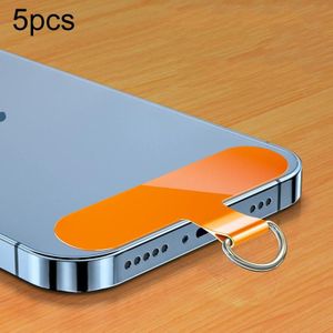 5 stks 0.6mm Mobiele Telefoon Lanyard Clip Telefoon Case Anti-verloren Vaste Sticker (Oranje)