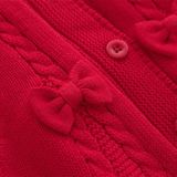 Kinderen kleding gebreide Bowknot en fleece trui mantel sjaal (kleur: rode maat: 120)