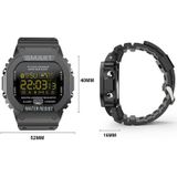 Lokmat MK22 1 21 inch FSTN LCD-scherm 50m waterdicht slim horloge  ondersteuning informatie herinnering / externe camera / sport record (zwart)