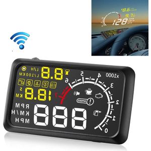 X3 Bluetooth 5 5 inch Auto OBDII / EUOBD HUD Vehicle-mounted Head Up Display Security System  Support Speed & Fuel Consumption  Overspeed Alarm  Water Temperature  etc(Black)
