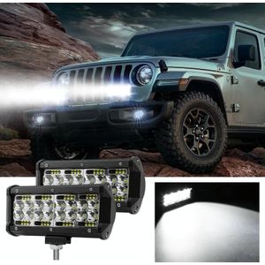 1 paar D0060 E7 DC9-30V 6000K 12000LM 7 inch 4 rijen gemengd licht auto off-road voertuig werkverlichting