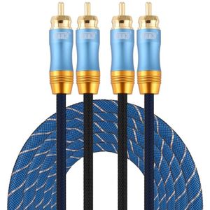 EMK 2 x RCA Male tot 2 x RCA Male Gold Plated Connector Nylon Braid Coaxial Audio Cable for TV / Amplifier / Home Theater / DVD  Cable Length:3m(Dark Blue) EMK 2 x RCA Male Gold Plated Connector Nylon Braid Coaxial Audio Cable for TV / Amplifier / Ho