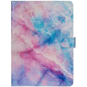 Voor 10 inch universele Tablet PC gekleurde tekening patroon horizontale Flip PU lederen draagtas met houder & kaartsleuven (roze blauw marmer)