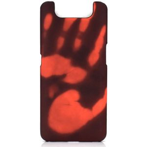 Plak de huid + PC thermische sensor verkleuring beschermende back cover Case voor Galaxy A80/A90 (zwart wordt rood)