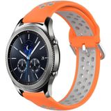 Voor Samsung Gear S3 Classic 22 mm geperforeerde ademende sport siliconen horlogeband (oranje + grijs)