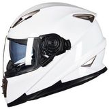 GXT Motorfiets Wit Full Coverage Beschermende Helm Double Lens Motor Helm  Grootte: L
