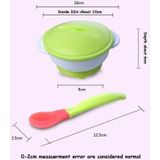 Kinderen Sucker Temperatuur Spoon Cover Bowl Baby Drop-proof Training Bowl Baby Voeding Servies (Green Bowl + Spoon)