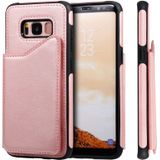 Voor Galaxy S8 Shockproof Calf Texture Protective Case met Holder & Card Slots & Frame(Rose Gold)
