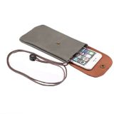 Universele verticale PU lederen Case / telefoon leerzak met koord voor iPhone 6s Plus  Galaxy Note 5 & opmerking 4 / S7 / S6 edge +  Huawei P8 & P7 / eren 6(Grey)