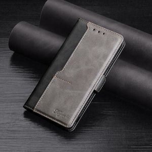 Voor Xiaomi Mi 6X / A2 Retro Texture Contrast Color Side Buckle Horizontal Flip Leather Case met houder & Card Slots & Wallet (Zwart)