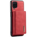 For Samsung Galaxy A12 5G DG.MING M1 Series 3-Fold Multi Card Wallet + Magnetic Back Cover Shockproof Case with Holder Function(Red)