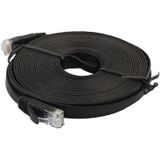 15m CAT6 ultra-dunne platte Ethernet LAN netwerkkabel  Patch leiden RJ45 (zwart)