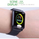 E04 1 3 inches IPS kleurenscherm Smart Watch IP67 waterdicht  metalen horlogebandje  ondersteuning oproep herinnering/hartslag monitoring/bloeddruk monitoring/remote Care/meerdere sport modi (zwart)