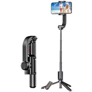 XYK-19017 Slimme anti-shake enkele as stabilisator intrekbare mobiele telefoon Selfie Stick Video Live statief met Bluetooth afstandsbediening (zwart)