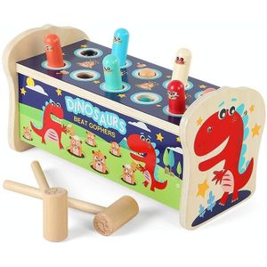 Hitting Hamster Toys Kinderen Educatieve Vroege Onderwijs Houten Percussie Games Speelgoed  Stijl: Dinosaurus