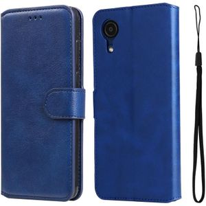 Voor Samsung Galaxy A03 Core JUNSUNMAY Kalf Textuur Lederen Telefoon Case (Blauw)