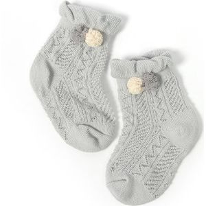 3 paar baby sokken mesh dunne baby katoenen sokken  toyan sokken: s 1-2 jaar oud (grijs)