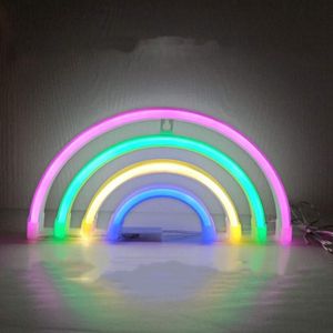 Neon LED Modellering Lamp Decoratie Nachtlampje  Stijl: Vierkleuren Regenboog