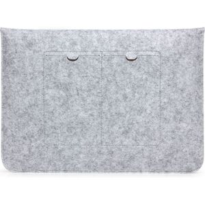 MacBook Retina 15.4 inch Universele laptop tas van vilt met extra opbergruimte voor mobiele telefoon of mogelijke accessoires (grijs)