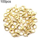 100 stuks 12mm DIY Sieraden accessoires kwalitatief hoogwaardige legering  kreeft Claw(Gold)