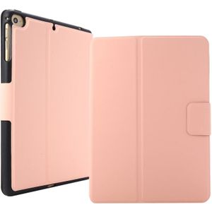 Voor iPad mini 5 / 4 / 3 / 2 / 1 Elektrisch geperste textuur horizontale flip lederen behuizing met houder & pen slot (Grapefruit Pink)