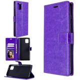 Voor Galaxy A81 Crazy Horse Texture Horizontale Flip Lederen case met Holder & Card Slots & Wallet & Photo Frame(paars)
