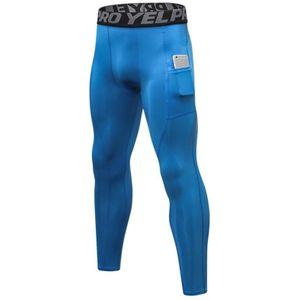 Running Training Sweat Wicking Stretch Panty's met zak (kleur: blauwe maat: L)