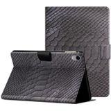 Voor iPad mini 6 Solid Color Crocodile Texture Leather Smart Tablet Case(Black)