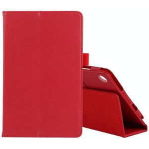 Voor Lenovo Tab M7 Litchi textuur effen kleur horizontale flip lederen geval met houder en pen slot (rood)