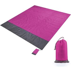 Polyester waterdichte plaid doek zak picknick mat outdoor camping strand mat  grootte: 2 1 x 2m (rose rood + donkergrijs)