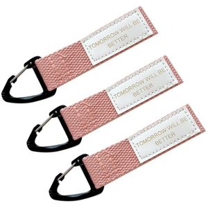 3PCS Mobiele Telefoon Case Polsband Lanyard Schooltas Hanger Decoratie (Roze)