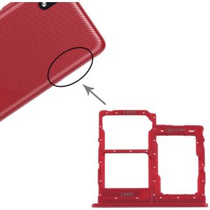 SIM-kaartlade + SIM-kaartlade + Micro SD-kaartlade voor Samsung Galaxy A01 Core SM-A013 (Rood)