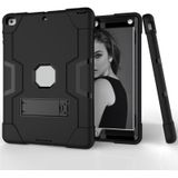 Voor iPad 4 / 3 / 2 siliconen + pc-beschermhoes met standaard (zwart + grijs)