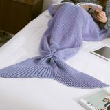 Mermaid Tail Deken voor volwassen super zachte slaap gebreide dekens  grootte: 90 X50cm (Grijs Violet)