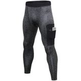 Camouflage Pocket Training Running Fast Dry High Elastic Sports Casual Tights (Color:Flower Grey Pure Black Size:L)