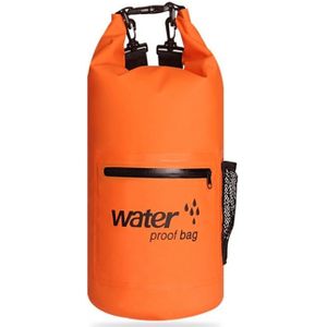 Buiten waterdichte droge dubbele schouderriem Bag droog Sack PVC Barrel tas  capaciteit: 20L(Orange)