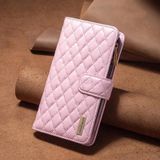 Voor Xiaomi Redmi K70E Diamond Lattice Rits Portemonnee Lederen Flip Telefoonhoesje (Roze)