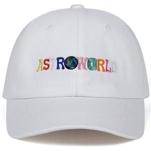 ASTROWORLD papa Hat 100% katoen hoge kwaliteit borduurwerk Baseball Caps Unisex Travis Scott(WHITE)